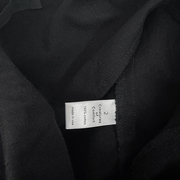 Creatures of Comfort black cotton crescent pant high waisted barrel XS S 25 26 - Picture 8 of 9